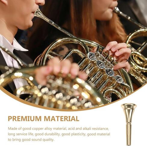 ibasenice French Horn Mouthpiece Replacement Copper Alloy Easy to Install Smooth Surface Students Beginners Golden Horn Accessories in Kuwait