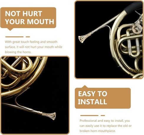 ULTECHNOVO French Horn Mouthpiece Replacement Copper Alloy with Smooth Surface and Easy to Install Features for Beginners and Students Musical Instrument Accessory in Kuwait