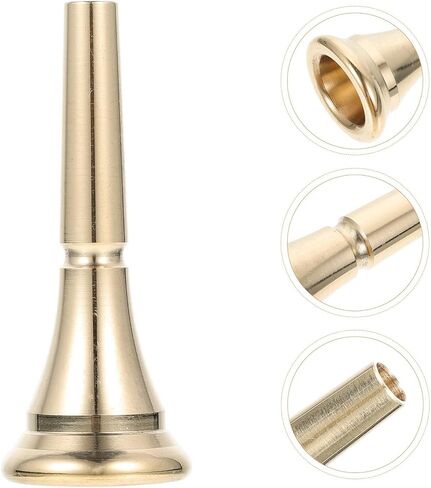 Amosfun Golden Copper French Horn Mouthpiece Replacement Accessory with Smooth Tone and Good Sound Effect, Creative Design for Intermediate Players and Students in Kuwait