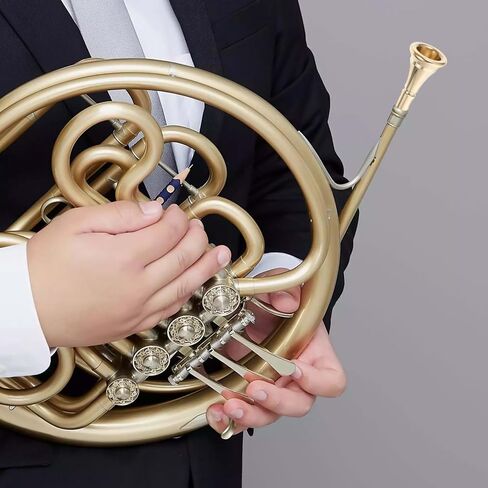 Amosfun Golden Copper French Horn Mouthpiece Replacement Accessory with Smooth Tone and Good Sound Effect, Creative Design for Intermediate Players and Students in Kuwait