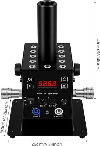 CO2 Fog Jet Machine, 260W 9 DMX512 Channels Stage CO2 Blaster, 12 LED Beads & 180° Adjustable Nozzle, 19.69-26.25ft Spray Height for Event Banquet Party Wedding Club Concert Halloween in Kuwait