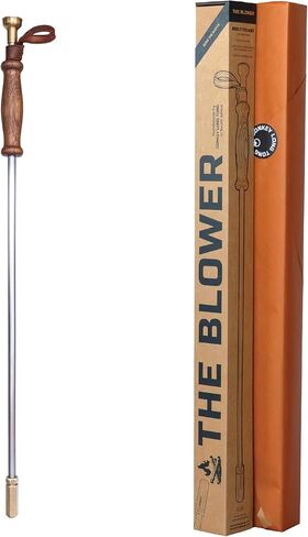 The Blower by Donkey Long Tong | Handmade Fire Blow Pipe with Adjustable Jet Nozzle | Essential Camping Gear Fire Starter for Campfire, BBQ, Fire Pit & Charcoal | Wood Handle Outdoor Fire Blower Gift in Kuwait