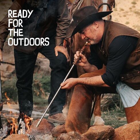 The Blower by Donkey Long Tong | Handmade Fire Blow Pipe with Adjustable Jet Nozzle | Essential Camping Gear Fire Starter for Campfire, BBQ, Fire Pit & Charcoal | Wood Handle Outdoor Fire Blower Gift in Kuwait
