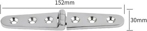 Stainless Steel 316 Door Strap Hinge with 6 Holes Mirror Polish Hardware Casting 30x152mm 4Pcs in Saudi Arabia