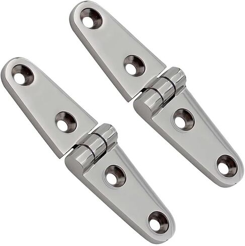 4 Holes Stainless Steel 316 Strap Hinge 25x100mm Mirror Polish Hinges Hardware 2Pcs in Saudi Arabia