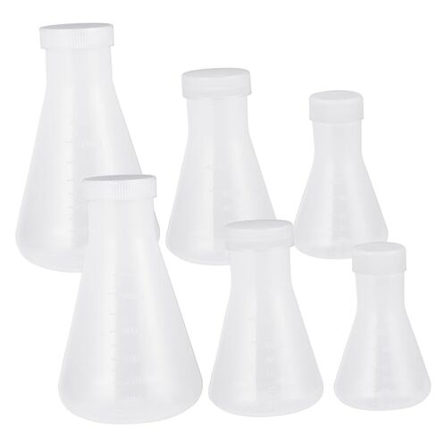 Healifty 6pcs Plastic Erlenmeyer Flask Steam Distillation Fractional Distillation Safe Lab Tool in Saudi Arabia