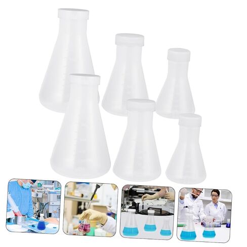 Healifty 6pcs Plastic Erlenmeyer Flask Steam Distillation Fractional Distillation Safe Lab Tool in Saudi Arabia