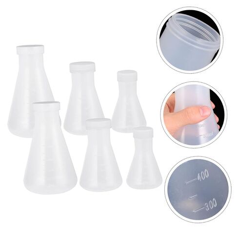 Healifty 6pcs Plastic Erlenmeyer Flask Steam Distillation Fractional Distillation Safe Lab Tool in Saudi Arabia