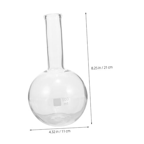 Alipis 500ml Laboratory Flask Glass Flask for Experiments Distillation Wide Mouth Flat Bottom Light Pink in Saudi Arabia