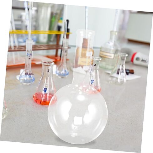Alipis 500ml Laboratory Flask Glass Flask for Experiments Distillation Wide Mouth Flat Bottom Light Pink in Saudi Arabia