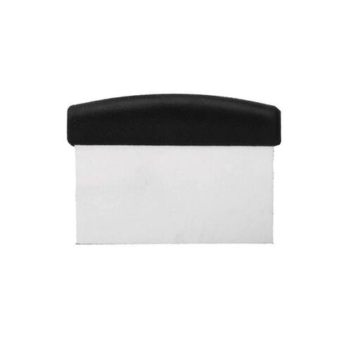 FSE Stainless Steel Dough Scraper with Plastic Handle, Bench Scraper for Baking and Food Prep, Durable Metal Blade, 6" x 3" Size, Comfortable Grip, Silver/Black, 1 Pack in Saudi Arabia