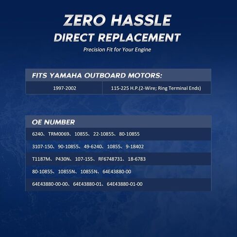 محرك إمالة وتقليم 10855N متوافق مع 1997-2002 YAMAHA MARINE 115-225HP، بديل لرقم الجزء OE 109-10855، 6240، TRM0069، 12V in Kuwait