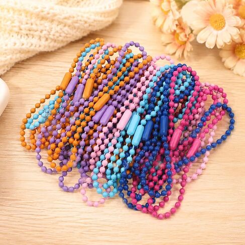 100 Pcs Colorful Ball Bead Metal Chains DIY Keychains in Kuwait