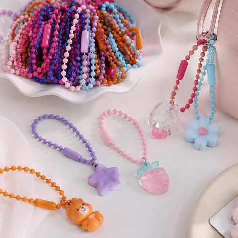 100 Pcs Colorful Ball Bead Metal Chains DIY Keychains in Kuwait