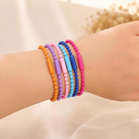 100 Pcs Colorful Ball Bead Metal Chains DIY Keychains in Kuwait