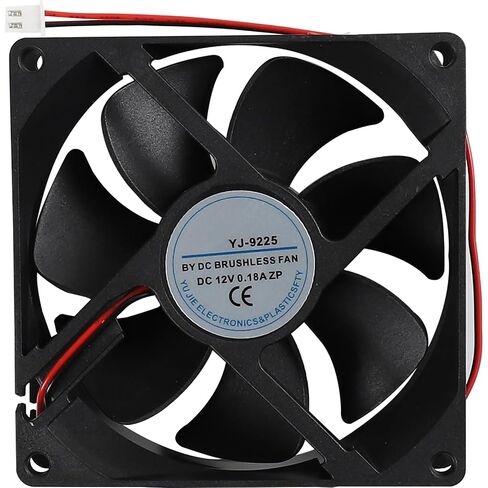 YJ-9225 Fan for Refrigerator, Cabinet, Computer Cases, Industrial Equipment | Size: 92x92x25mm 9CM DC 12V 0.18A 2-Wire Small Radiator Cooling Fan in Kuwait