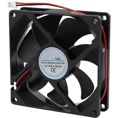 YJ-9225 Fan for Refrigerator, Cabinet, Computer Cases, Industrial Equipment | Size: 92x92x25mm 9CM DC 12V 0.18A 2-Wire Small Radiator Cooling Fan in Kuwait