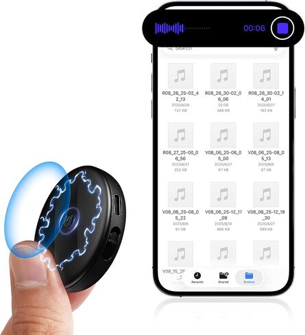 136GB Digital Magnetic Voice Recorder with DSP 5.0 AI-Intelligent Noise Cancellation, 9800Hrs Voice Activated Recorder, Smart Tap Recording Device Portable for Lectures Meetings Interviews Classes in Kuwait