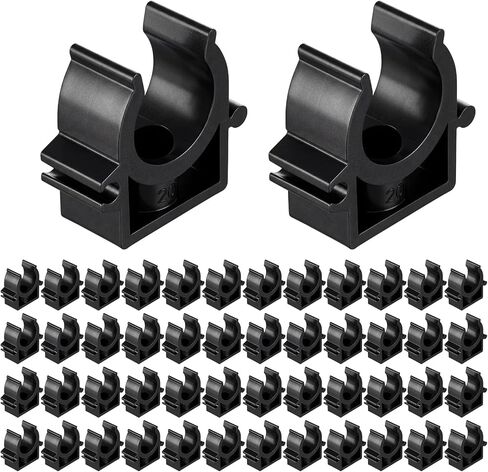 Sliner 50 حزمة 1/2" مقاطع الأنابيب لخطوط الهواء المضغوط Pex Clamps على شكل U الأنابيب المشبك شماعات مرونة عالية شاتيربروف لأنابيب الهواء المضغوط تثبيت خرطوم الأنابيب (أسود) in Kuwait