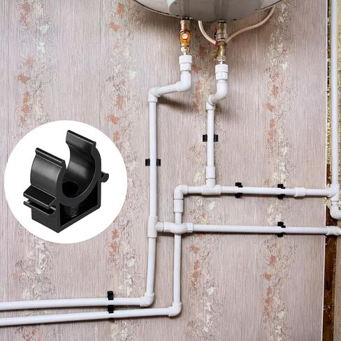 Sliner 50 حزمة 1/2" مقاطع الأنابيب لخطوط الهواء المضغوط Pex Clamps على شكل U الأنابيب المشبك شماعات مرونة عالية شاتيربروف لأنابيب الهواء المضغوط تثبيت خرطوم الأنابيب (أسود) in Kuwait