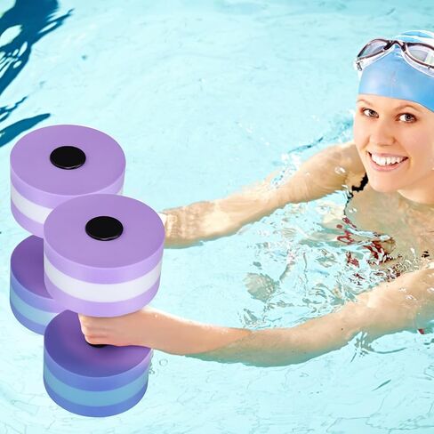 Garneck 2pcs Aquatic Exercise Dumbbell: Water Aerobic Weights for Pool Resistance - Swimming Foam Barbells Water Sports Barbell Fitness Equipment for Men Women in Kuwait