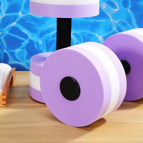Garneck 2pcs Aquatic Exercise Dumbbell: Water Aerobic Weights for Pool Resistance - Swimming Foam Barbells Water Sports Barbell Fitness Equipment for Men Women in Kuwait