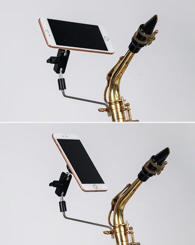 حامل مغناطيسي للهاتف Saxophone Lyre لـ Alto/Tenor Sax، ملحقات الساكسفون حامل الموسيقى Magsafe مع ذراع قابل للتعديل، يناسب iPhone 17 Pro Max، Galaxy، جميع الهواتف الذكية مقاس 4-7 بوصات in Kuwait