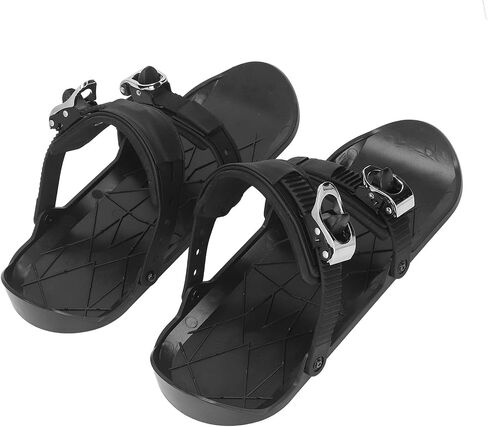 Portable Short Skis, Mini Ski Skates with Adjustable Binding for Winter Outdoor Snow Sliding Downhill Cross Country Black One Size in Kuwait