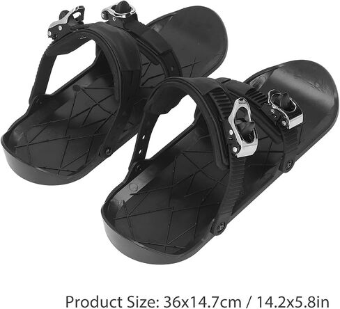 Portable Short Skis, Mini Ski Skates with Adjustable Binding for Winter Outdoor Snow Sliding Downhill Cross Country Black One Size in Kuwait