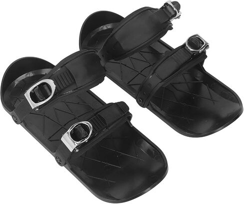 Portable Short Skis, Mini Ski Skates with Adjustable Binding for Winter Outdoor Snow Sliding Downhill Cross Country Black One Size in Kuwait