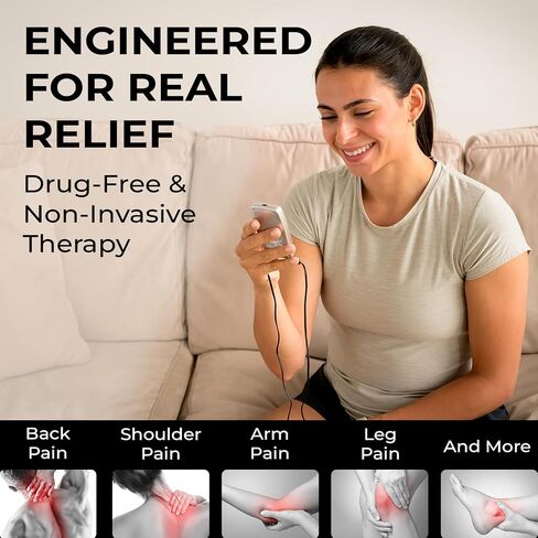 TENS 7000 3-in-1 Combo TENS Unit Muscle Stimulator, Back Pain Relief, Sciatica, Neck, Shoulder, Muscle Pain, Electronic Pulse Massage, 36 Customizable Programs, 4 Electrode Pads in Kuwait