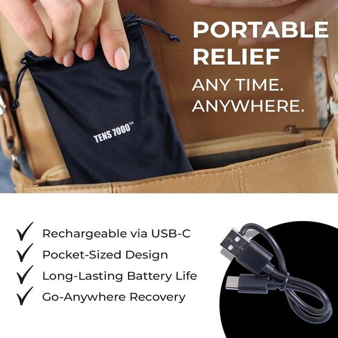 TENS 7000 3-in-1 Combo TENS Unit Muscle Stimulator, Back Pain Relief, Sciatica, Neck, Shoulder, Muscle Pain, Electronic Pulse Massage, 36 Customizable Programs, 4 Electrode Pads in Kuwait