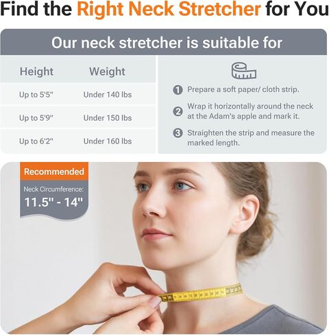Built-in Inflatable Neck Stretcher with High-Front & Low-Back for Effective Traction, Neck Decompression Devices with 3-Layer Chambers in Varied Sizes, Neck Decompression Home Use in Kuwait