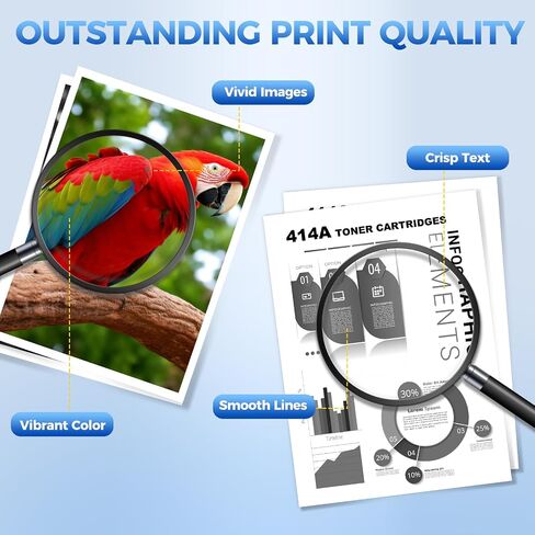 خراطيش حبر 414X 4 عبوات متوافقة مع حبر HP 414X W2020X 414A W2020A متوافق مع طابعات HP Color Laser Jet Pro M454 M454dn M454dw MFP M479 M479w M479dn M479fdw Enterprise M455dn MFP M480f in Kuwait