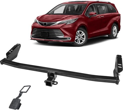 وصلة مقطورة Autekcomma فئة 3، وصلة سحب 2 بوصة، متوافقة مع Toyota Sienna 2021-2025، وصلة ربط متعددة الملاءمة لاستقبال حامل الكرة، حامل البضائع، رف الدراجة. خطاف سحب أسود غير لامع. 13470 in Kuwait