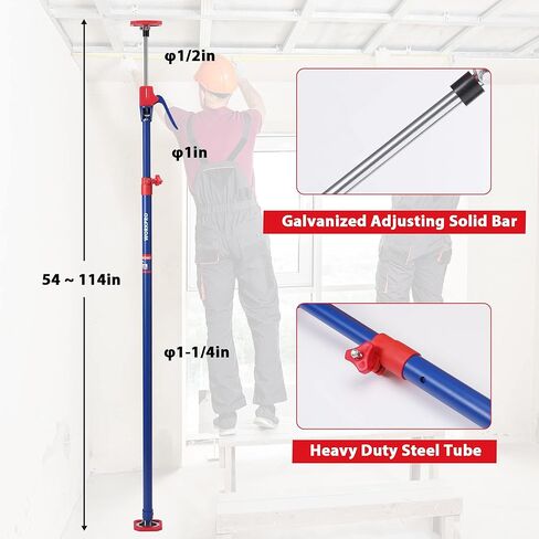 WORKPRO Cabinet Jack Support Pole, 54-114 Inches Steel Telescopic Quick Support Rod Adjustable 3rd Hand Support System with 154 lbs Capacity for Cabinet Jack, Drywall Jack& Cargo Bars, 4-Pack in Kuwait