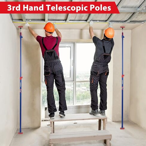 WORKPRO Cabinet Jack Support Pole, 54-114 Inches Steel Telescopic Quick Support Rod Adjustable 3rd Hand Support System with 154 lbs Capacity for Cabinet Jack, Drywall Jack& Cargo Bars, 4-Pack in Kuwait