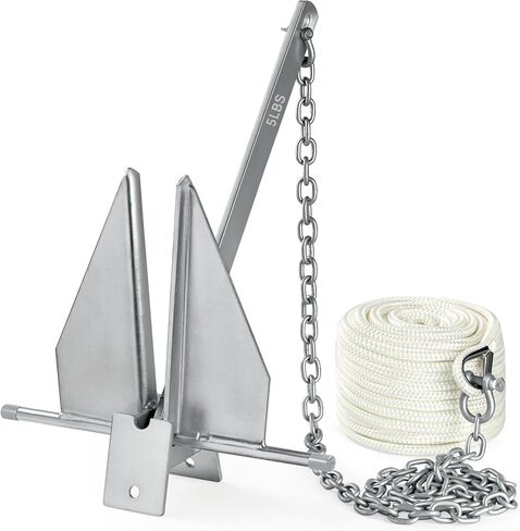 Heavy Duty Boat Anchor Kit with a 5 lb Danforth Anchor,Anchor Chain,Rope and Shackles,Fluke Anchor for Pontoons, Dinghies, Fishing Boats, Bass Boats,Sport Yachts in Kuwait