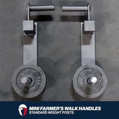 مقابض المشي الصغيرة للمزارعين من Titan Fitness، تناسب ألواح الوزن القياسية مقاس 25.4 مم، طول قابل للتحميل 10 بوصات، مقابض مريحة، مجموعة من قطعتين، سعة تحميل 600 رطل، معدات تمارين رياضية منزلية in Kuwait
