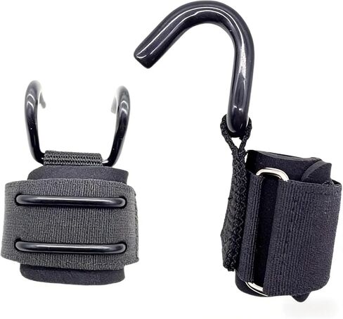 Weight Lifting Hooks for Men and Women, Heavy Duty Lifting Hooks with Wrist Support, Grip Hooks for Deadlifts Pull-Ups and Gym Workouts (2 Pack) in Kuwait