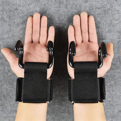 Weight Lifting Hooks for Men and Women, Heavy Duty Lifting Hooks with Wrist Support, Grip Hooks for Deadlifts Pull-Ups and Gym Workouts (2 Pack) in Kuwait