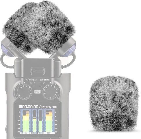 Geekria for Creators Furry Windscreen متوافق مع Zoom H5 Studio Handy Recorder، Mic DeadCat Wind Cover Mic، Fluff Cover Windshield، مسجل رقمي محمول (رمادي / 3 حزم) in Kuwait