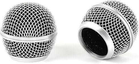 Musiin Microphone Grille compatible with SM58, SM58-LC, SM58S, BETA 58A, SV100, PGX24, SLX4 Microphone Head Cover, Microphone Ball Head Grille, Pickup Head Parts (Silver) in Kuwait