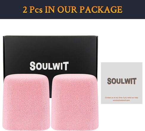 SOULWIT 2Pcs Flocked Windscreen for Fifine AmpliGame AM8 Microphone, Mic Cover Pop Filter Windproof Muff - Pink in Kuwait