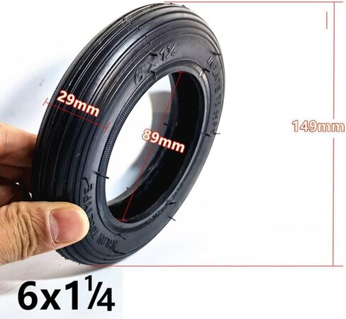 إطار خارجي سميك 6 * 1.25 للسكوتر الكهربائي، إطار مفرغ 6 بوصة 6 × 1 1/4، استبدال الإطارات المطاطية بدون أنابيب in Kuwait
