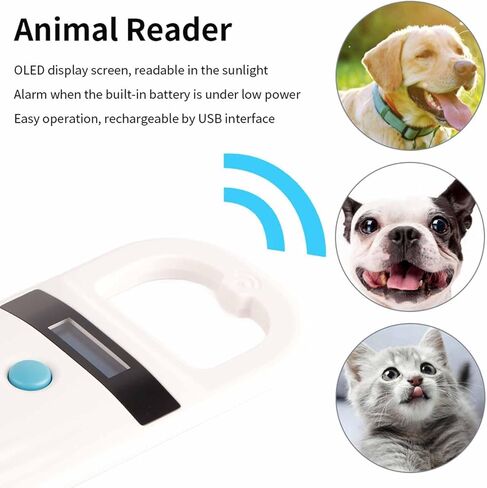 Microchip Scanner, Rechargeable Pet Chip Scanner Animal Microchip Reader Chip Id Tag Reader for ISO 11784 11785, FDX B and EMID in Saudi Arabia