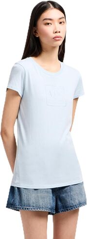 Armani Exchange Women's Limited Blue Edition Crewneck Slim Fit Box Tee Tee in Kuwait