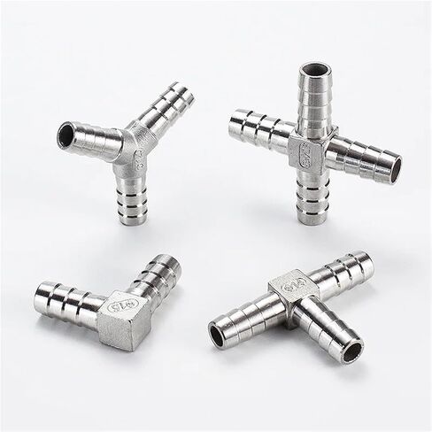304 Stainless Steel X Type Three-way Straight Through Pagoda Joint Water Pipe 1Pcs(15mm) in Kuwait
