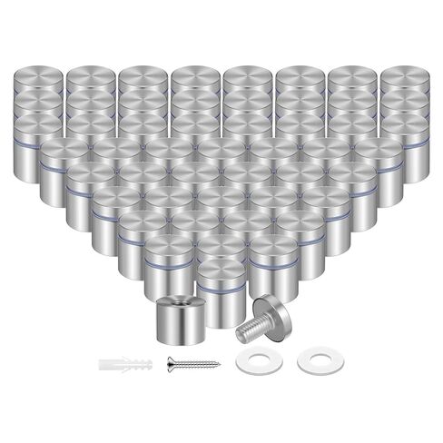 50 Pcs Standoff Screws, (3/4"x 1") Advertising Screws Stainless Steel Wall Standoff Mounting Hardware with Rubber Rings, Wall Anchors for Acrylic Signs Nail, Glass Picture Frames Artwork in Kuwait
