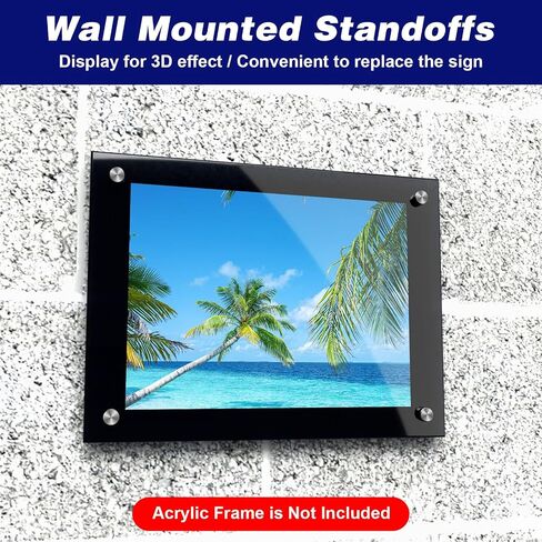 50 Pcs Standoff Screws, (3/4"x 1") Advertising Screws Stainless Steel Wall Standoff Mounting Hardware with Rubber Rings, Wall Anchors for Acrylic Signs Nail, Glass Picture Frames Artwork in Kuwait